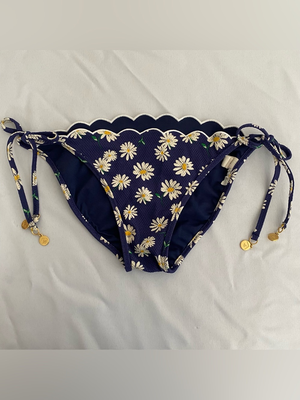 Sperry Women’s Bikini Bottom Swimsuit XS Scalloped Daisy Floral Pool Swim Summer